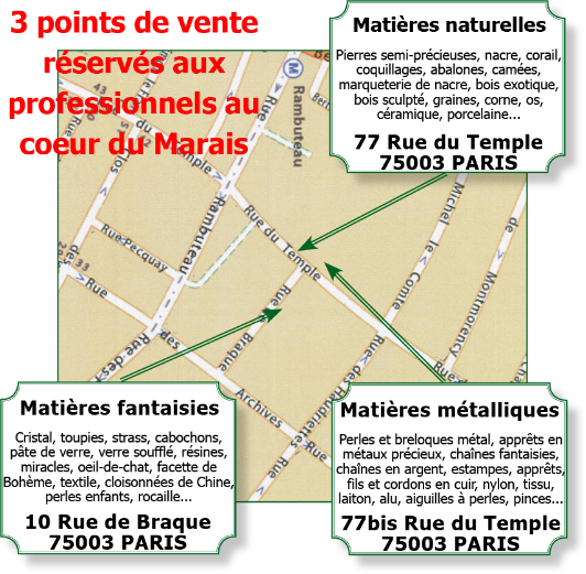 Plan d'acc�s aux boutiques professionnelles